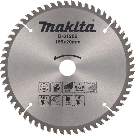 MAKITA D-81206 Multi-purpose TCT 165mm x 20mm x 60T