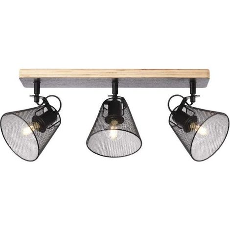 Plafón 3 luces Utrech negro mate, 23cm(alto) 60cm(ancho) 12cm(largo) (1/3)