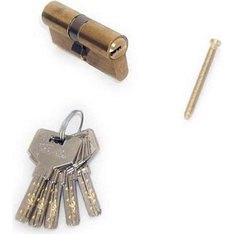 FPLUS bombillo ezcurra segurid.laton(40x50) , Cilindro DS-15/90, laton, de alta seguridad con perfil europeo, proteccion frontal antitaladro, perfil anti-ganzua, 6 pitones con dobl