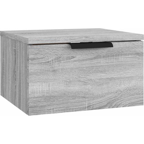 Maison Exclusive - Mesita de noche de pared color gris Sonoma 34x (1/5)