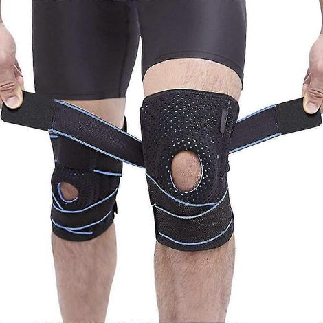 Neopren-Knieorthese, 2 Patella- und Bandstützen, Knieorthese mit offenem Patellastabilisierungsring (1/5)