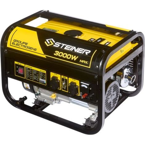 Steiner – Groupe électrogène essence 3000W max – Moteur 7CV – Autonomie 8.5h – 2 prises AC 230V 16A – Sécurité manque d'huile - 208cc (1/5)