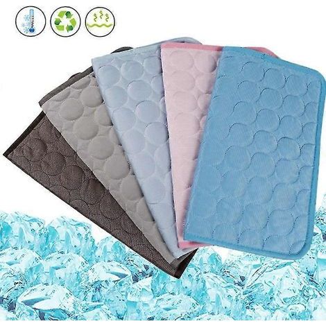 Tapis rafraîchissant pour animaux de compagnie, couverture rafraîchissante pour chiens et chats, bleu, taille L (70-55 cm). (1/3)