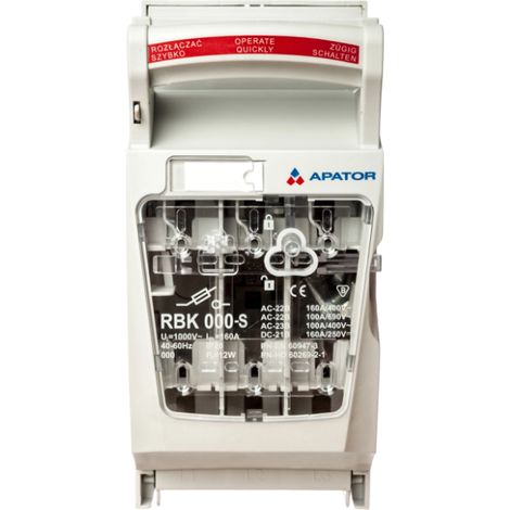 Interruttore sezionatore con fusibili 160A RBK 000 pro-SG /terminali a ponte 1,5-35mm2/ 63-823234-011