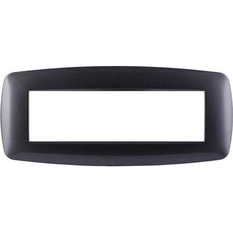 Ettroit Plaque compatible Bticino Livinglight 7 modules slim en plastique, coloris acier foncé - LN87707