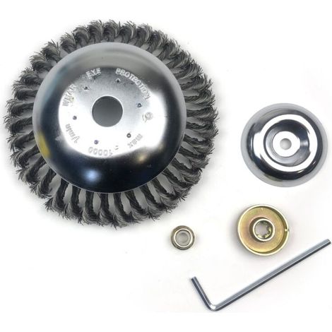 Tête de coupe-bordures de 20 cm (8 po) avec kit d'adaptateurs en acier pour débroussaillage et tonte, élimination de la rouille (1/5)