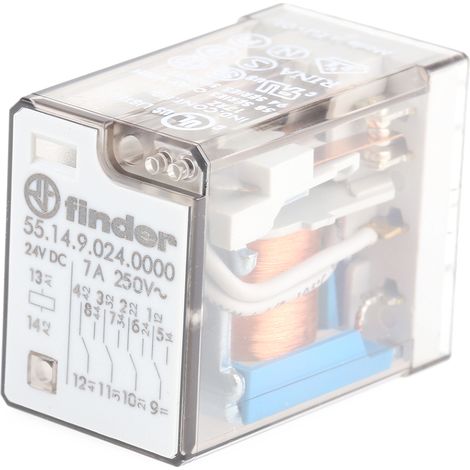 Finder 55 Series Relais de puissance 4 RT, bobine 24V c.c. Montage sur CI 1W ( Prix pour 1 )