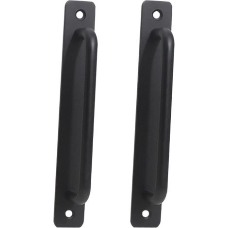 Deux poignées de porte en alliage d'aluminium noir, poignées de porte coulissantes robustes, adaptées aux portes intérieures (1/5)
