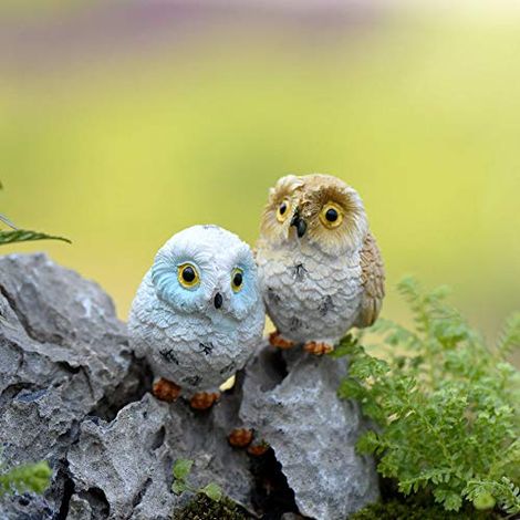 DELIU MICRO PAYSAGE HIBOU POUPÉE RÉSINE FÉE MAISON JARDIN DÉCORATION MICRO ORNEMENTS MULTICOLORE CONEX PG4243G0220800