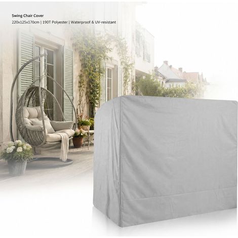 Telo di copertura per altalena Toivize - Poliestere impermeabile 190T - Protezione UV, polvere e neve - Grigio - 220x125x170 cm - Resistente agli strappi (1/4)