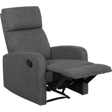 Fauteuil inclinable relax avec repose-jambes réglable, chaise longue moderne en tissu pour salon, gris (1/5)