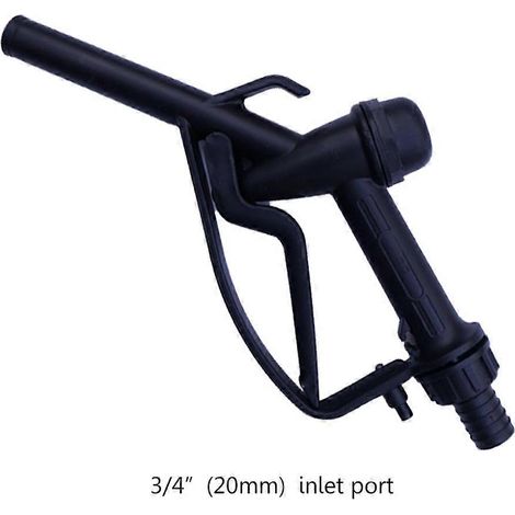 Pistolet à carburant manuel robuste en plastique avec crochet, bec droit 25 mm / 20 mm (1" 3/4") - Buse diesel et essence max. (1/5)
