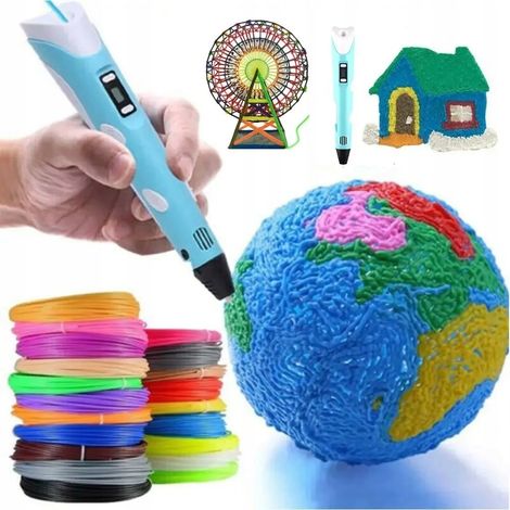 Kit de filamento para pluma 3D de 9 metros para niños, color azul, ideal como regalo. (1/5)