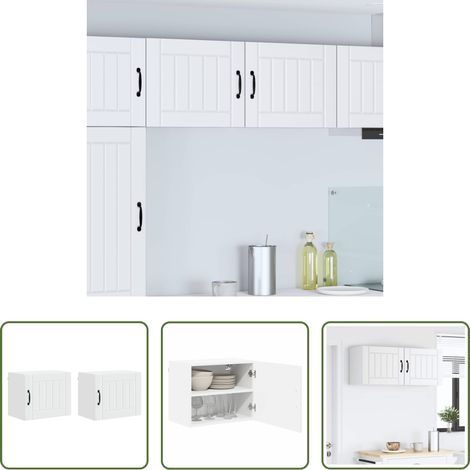 Küchenwandschrank -  Küchenschrank 2 pcs Weiß 50 x 31 x 40 cm Holzwerkstoff (1/5)