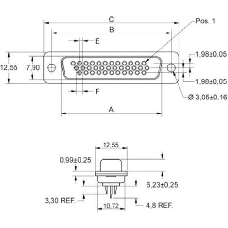 encitech HDS-44-F-T-B-S 2101-0300-13 Embase SUB-D femelle 180 ° Nombre de pôles: 44 fût à souder 1 pc(s) Tray (1/2)