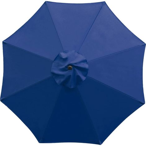 Auvent de remplacement pour parasol de terrasse, 2,7 m, peut contenir 8 baleines (bleu foncé) (1/5)