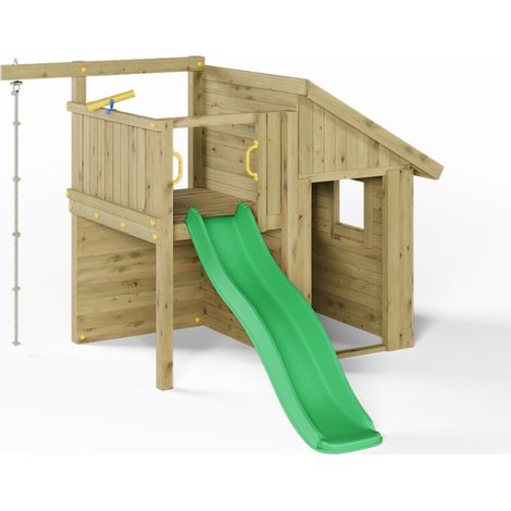 Casetta per Bambini in Legno Fungoo Tibalu – Gioco da Giardino con Scivolo e Arrampicata (1/5)