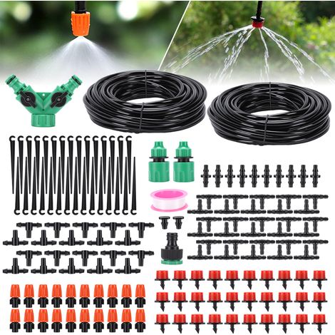 Système d'irrigation Jardin,149 Pièces Kit Arrosage Automatique,15M+15M Arrosage Automatique pour Jar,Irrigation Jardin,Convient pour le Jardin, la Pelouse, le Refroidissement (1/5)