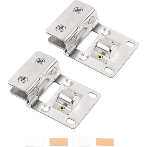 ZOLGINAH Zwei Sets Glastürscharniere, hochwertige Edelstahl-Klemmscharniere für Bad, Dusche, Schrank, Küche, Vitrine, Dusche, kein Bohren erforderlich - Grau (1/5)