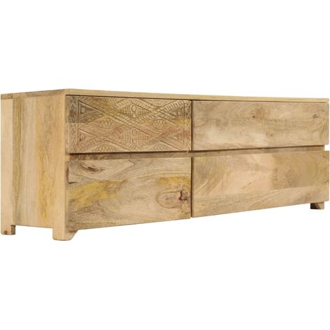 Práctico mueble de TV/aparador de diseño en madera maciza de mango 120 cm 2502171