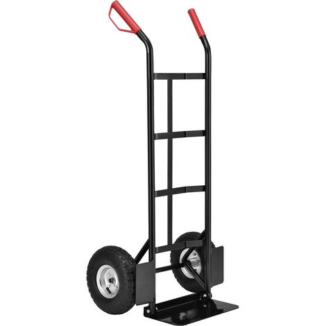 Camioncino pieghevole Basic in nero con maniglie rosse