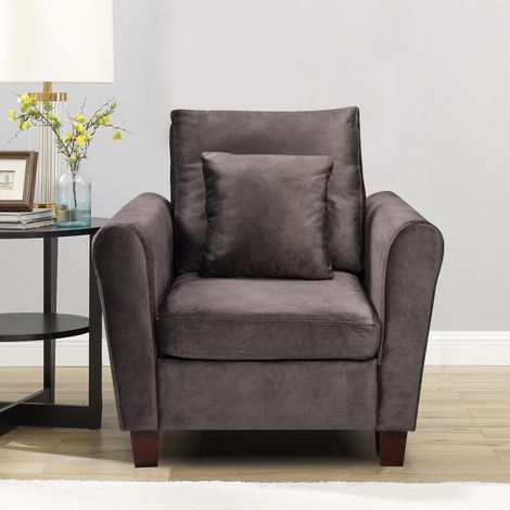 Tivoli Mink Velvet 1 Seater Fabric Chair
