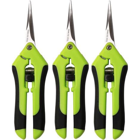 Set aus 3 6,5-Zoll-Gartenscheren, handgeführte Gartenscheren mit geraden, präzisionsgefertigten Klingen aus Edelstahl (1/5)