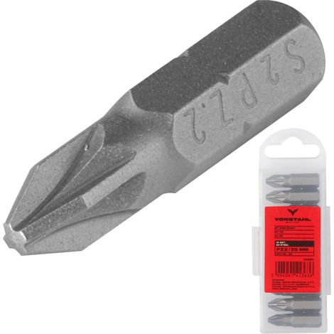 Jeu de 10 embouts cruciformes en acier S2 PZ PZ2x25mmVorstahl (1/5)