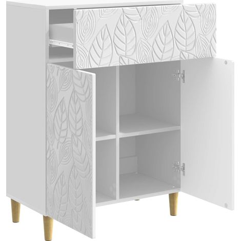 Sideboard/Anrichte/Buffet Hochglanz Weiß 66 x 34,5 x 90 cm Holzwerkstoff LXWW501169 (1/5)