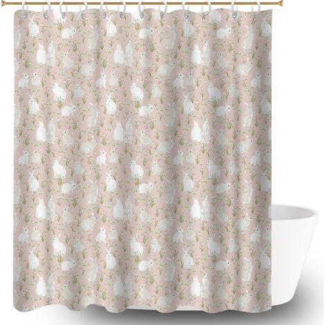Kit rideau de douche en polyester 180x180 robuste bâche polyester douche pour baignoire d’angle (1/5)