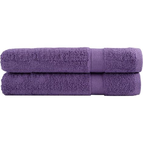 Premium-Handtücher SOLUND 2 Stk. Lila 100x200 cm 600 g/m² (1/5)