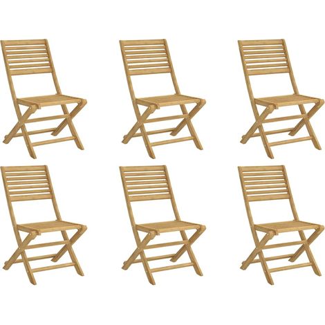 Maison Exclusive - Sedie Giardino Pieghevoli 6 pz 48,5x61,5x87 cm Massello Acacia