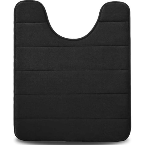 Sedile WC a forma di U, altamente assorbente e antiscivolo, in memory foam lavabile, nero, 50 x 60 cm. (1/5)