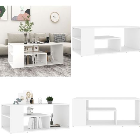 Couchtisch Weiß 100x50x40 cm Holzwerkstoff - Couchtisch - Wohnzimmermöbel - Holzmöbel - Weißer Couchtisch - Beistelltisch - Home & Living (1/5)