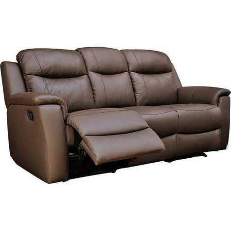 Canapés 3 places 2 places et un fauteuil relax EVASION en cuir - Marron (1/3)