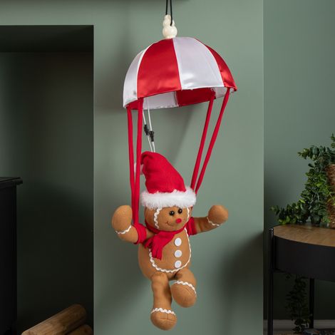 57cm Battery Operated Musical Parachuting Gingerbread Man with Leg Kicking Motion (1/5)