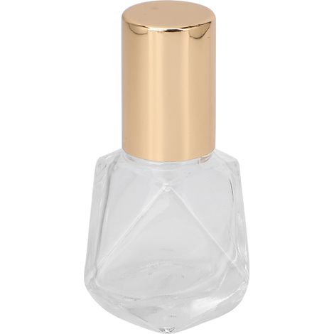 Flacon rechargable à bille 8ml en verre vide, bouchon doré avec perles en verre pour huiles essentielles et parfum d'aromathérapie. (1/5)