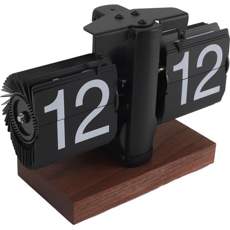 SJLERST Horloge Rétro Rabattable, Horloge Numérique Rabattable Alimentée Par Batterie 24 Heures pour la Décoration de la Maison, du Bureau et de la Chambre (Noir) (1/5)