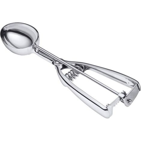 1 Cuillère à glace, acier inoxydable, éjecteur intégré, portionneur ovale, pour crème glacée et riz (1/5)