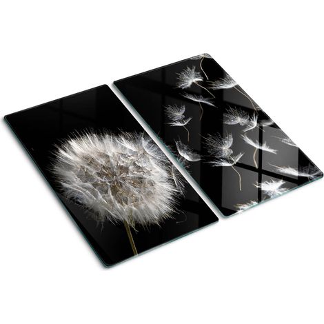 Planche de cuisine, couvre plaque, verre planche découper, verre trempé – 2 x 30 x 52 cm - Pissenlit