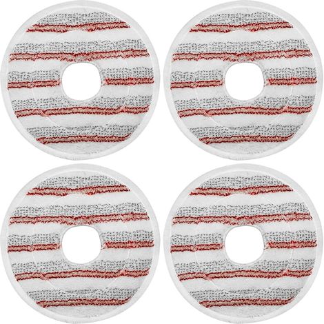 4 almohadillas de limpieza rojas compatibles con recambios Vileda Spin and Clean Mop, almohadillas de limpieza de microfibra lavables y reutilizables (1/4)