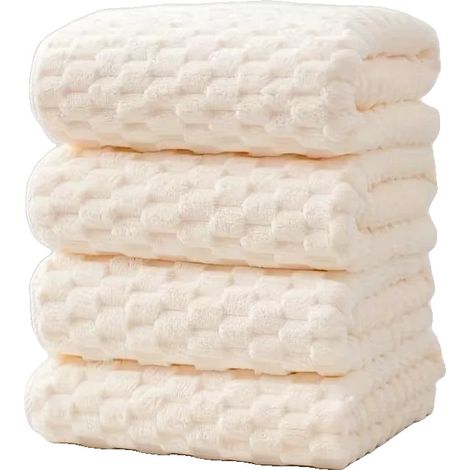 Toallas de baño, ultrasuaves y cómodas, altamente absorbentes, 4 unidades, color beige, 70x140cm-a (1/2)