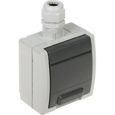 Einzelne Aufputzsteckdose aquant-G1/EPN 230V AC 16A IP65 Elektro-Kunststoff (1/5)