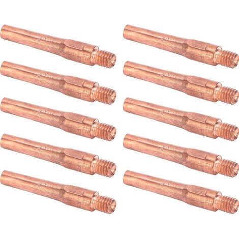 Lot 10 pointes contact M6 – 45x7.5x1.2mm – pistolet soudage – alimentation fil cuivre