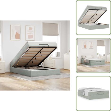 Letto con vano portaoggetti - vidaXL Struttura Letto Pouf con Materasso 140x200 cm in Velluto - Materasso morbido