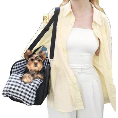 sac sport o pour chien avec console centrale, rehausseur d'accoudoir petits chiens sac de transport (1/5)