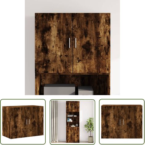 The Living Store Wandschrank Räuchereiche 80x42,5x64 cm Holzwerkstoff - Wandregal - Hängeschrank - Regal - Stauraum - Dekoration (1/5)