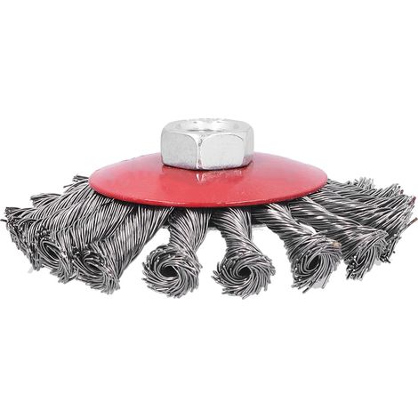 Brosse métallique torsadée, godet de meulage à nœuds, outil de meulage pour enlever la rouille et la peinture, écrou M14x2, 10 cm (1/5)