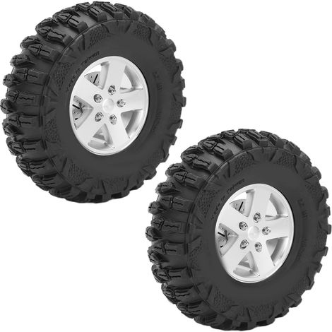 2 Pièces Pneus RC 2,2 Pouces en Caoutchouc Diamètre 125mm pour TRX4 Axial SCX10 D90 Véhicule Radiocommandé Tout-Terrain (1/5)