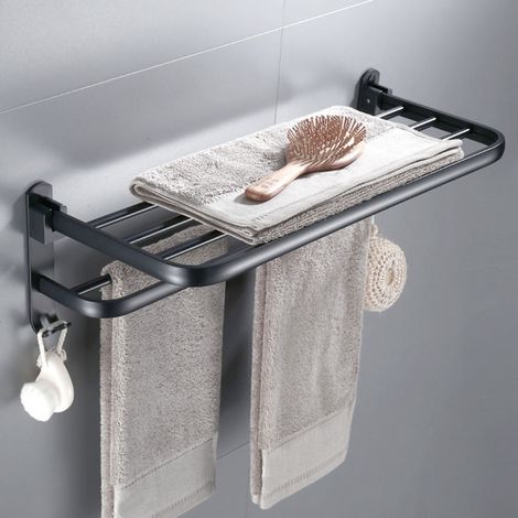 Portasciugamani pieghevole in alluminio da parete per bagno e WC (1/4)